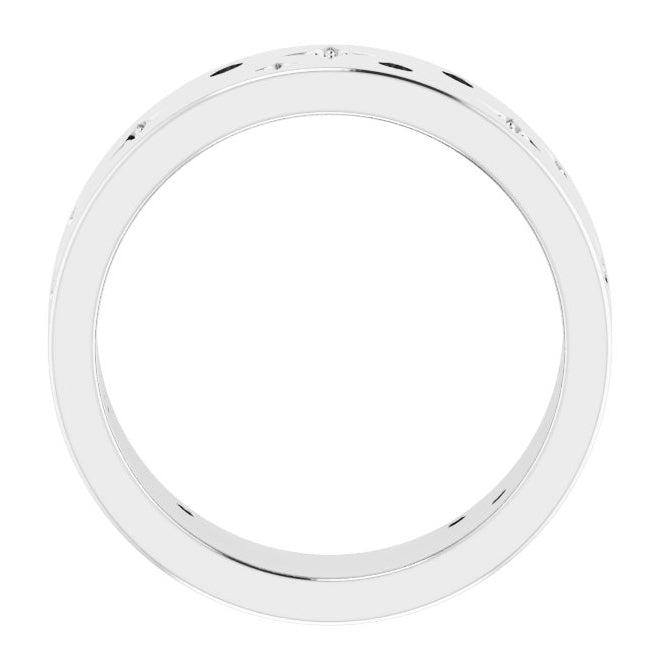 14K White Gold  Round  1.5 Mm Si2-Si3, G-H  Polished 1/8 Ctw Natural Diamond Star Band