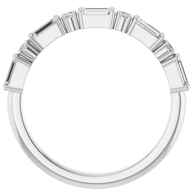 14K Yellow Or White Gold Straight Baguette 3.25 X 1.5 Mm Polished 1/3 Ctw Lab-Grown Diamond Anniversary Band