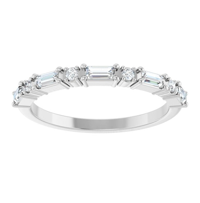 14K Yellow Or White Gold Straight Baguette 3.25 X 1.5 Mm Polished 1/3 Ctw Lab-Grown Diamond Anniversary Band