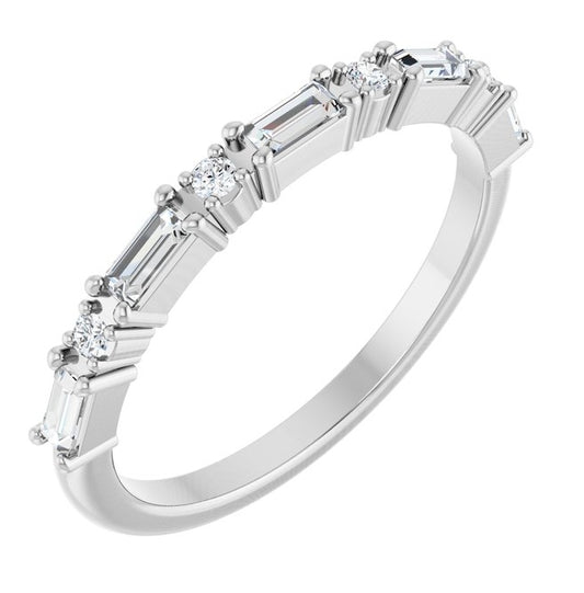 14K Yellow Or White Gold Straight Baguette 3.25 X 1.5 Mm Polished 1/3 Ctw Lab-Grown Diamond Anniversary Band