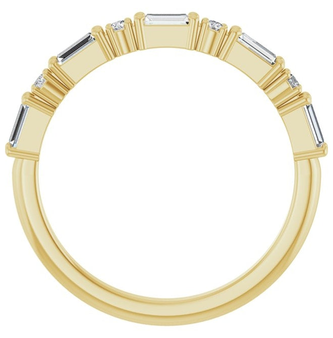 14K Yellow Or White Gold Straight Baguette 3.25 X 1.5 Mm Polished 1/3 Ctw Lab-Grown Diamond Anniversary Band