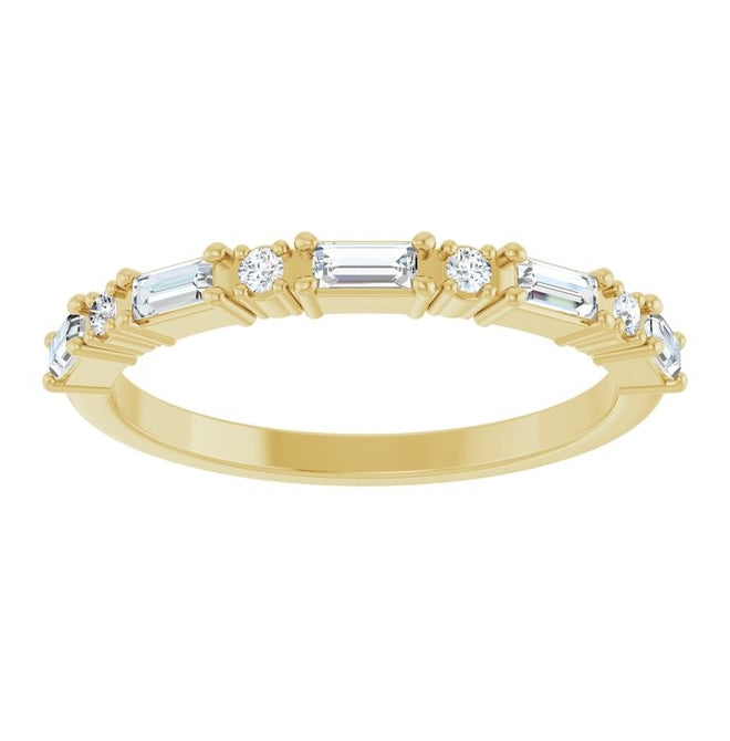 14K Yellow Or White Gold Straight Baguette 3.25 X 1.5 Mm Polished 1/3 Ctw Lab-Grown Diamond Anniversary Band