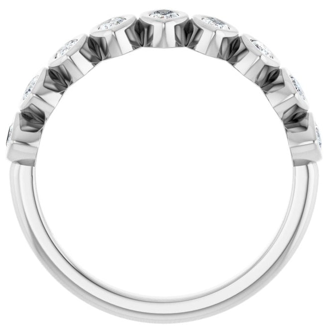 14K Yellow Or White Gold Marquise 4 X 2 Mm Polished 5/8 Ctw Lab-Grown Diamond Anniversary Band Size 7