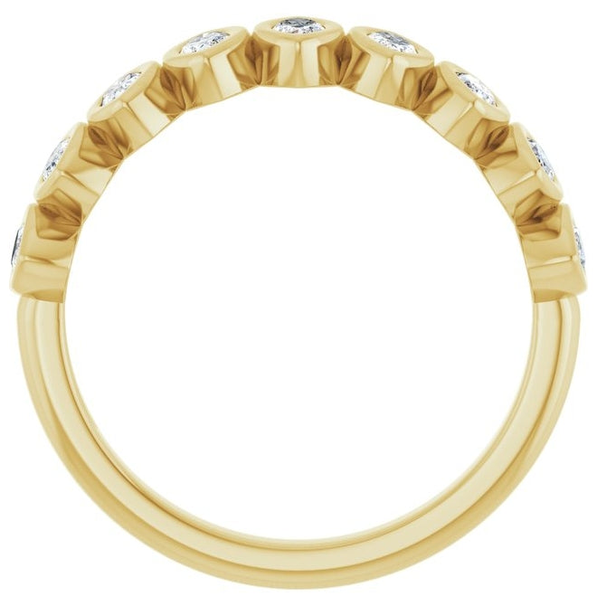 14K Yellow Or White Gold Marquise 4 X 2 Mm Polished 5/8 Ctw Lab-Grown Diamond Anniversary Band Size 7