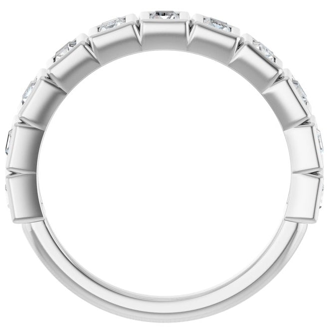 14K Yellow Or White Gold Straight Baguette 3 X 2 Mm Polished 7/8 Ctw Lab-Grown Diamond Anniversary Band Size 7