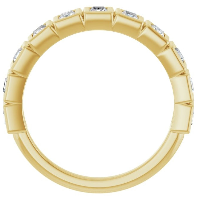14K Yellow Or White Gold Straight Baguette 3 X 2 Mm Polished 7/8 Ctw Lab-Grown Diamond Anniversary Band Size 7