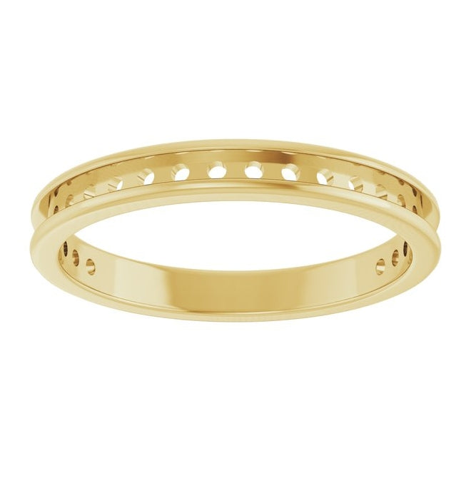 14K Yellow Or White Gold Round Si2-Si3, G-H Polished Natural Diamond Anniversary Band