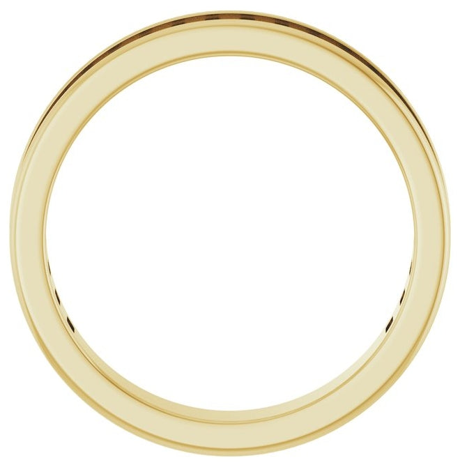 14K Yellow Gold Straight Baguette 3 X 1.5 Mm Vs, G-H Polished 1 1/4 Ctw Lab-Grown Diamond Anniversary Band Size 8