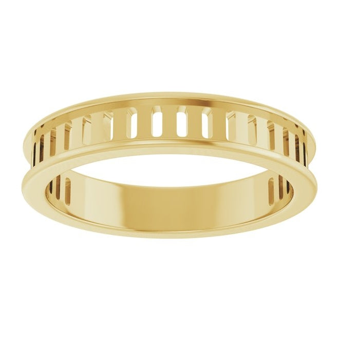 14K Yellow Gold Straight Baguette 3 X 1.5 Mm Vs, G-H Polished 1 1/4 Ctw Lab-Grown Diamond Anniversary Band Size 8