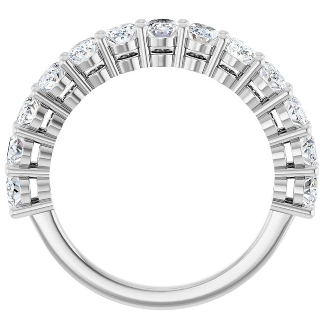 14K Yellow Or White Gold Oval 4 X 3 Mm Polished 1 9/10 Ctw Lab-Grown Diamond Anniversary Band Size 7