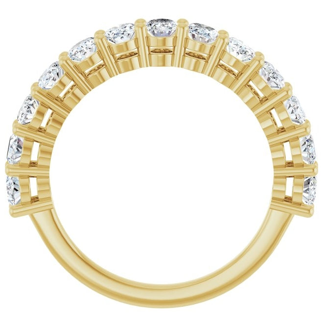 14K Yellow Or White Gold Oval 4 X 3 Mm Polished 1 9/10 Ctw Lab-Grown Diamond Anniversary Band Size 7