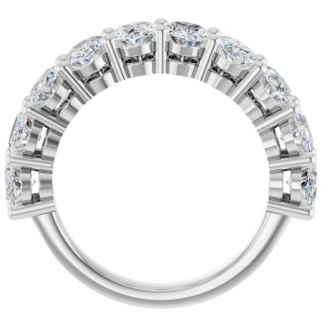 14K Yellow Or White Gold Oval 6 X 4 Mm Polished 4 Ctw Lab-Grown Diamond Anniversary Band Size 7