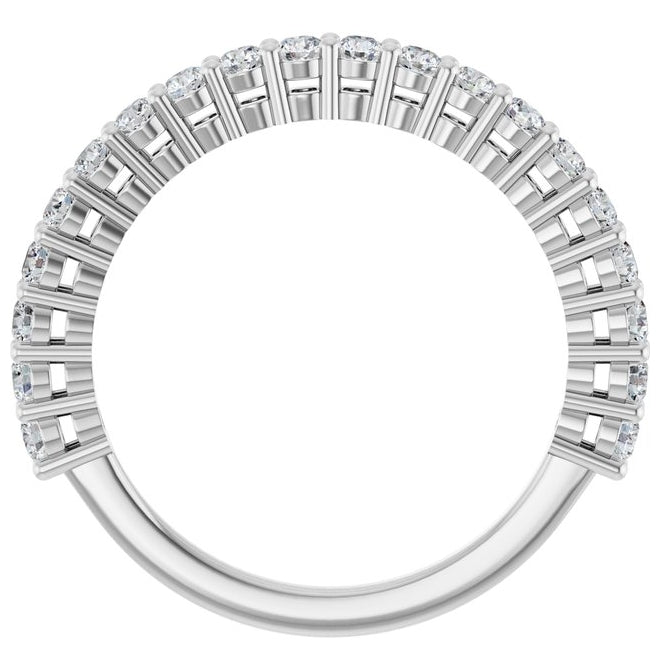 14K Yellow Or White Gold Round 2 Mm Polished 1/2 Ctw Lab-Grown Diamond Anniversary Band Size 7