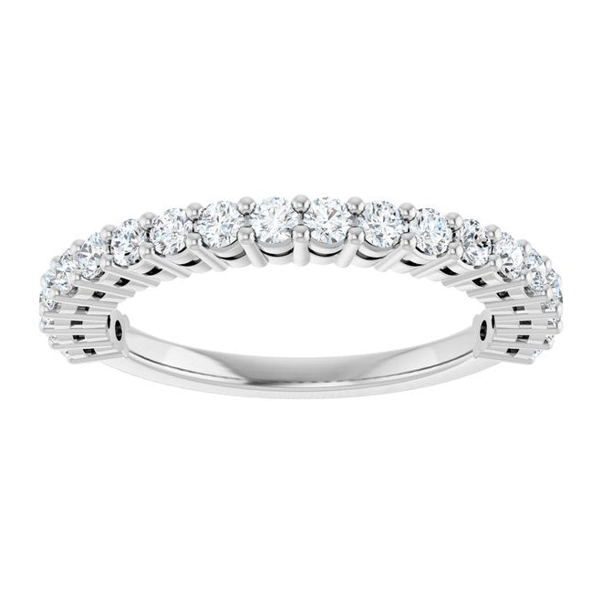14K Yellow Or White Gold Round 2 Mm Polished 1/2 Ctw Lab-Grown Diamond Anniversary Band Size 7
