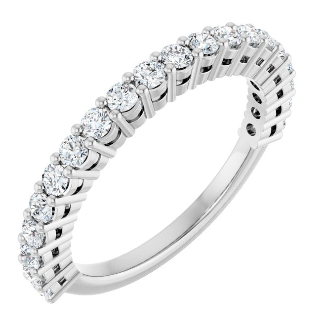 14K Yellow Or White Gold Round 2 Mm Polished 1/2 Ctw Lab-Grown Diamond Anniversary Band Size 7