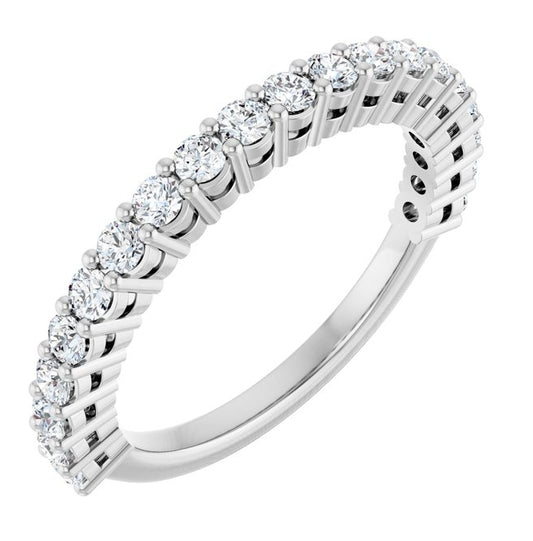 14K Yellow Or White Gold Round 2 Mm Polished 1/2 Ctw Lab-Grown Diamond Anniversary Band Size 7