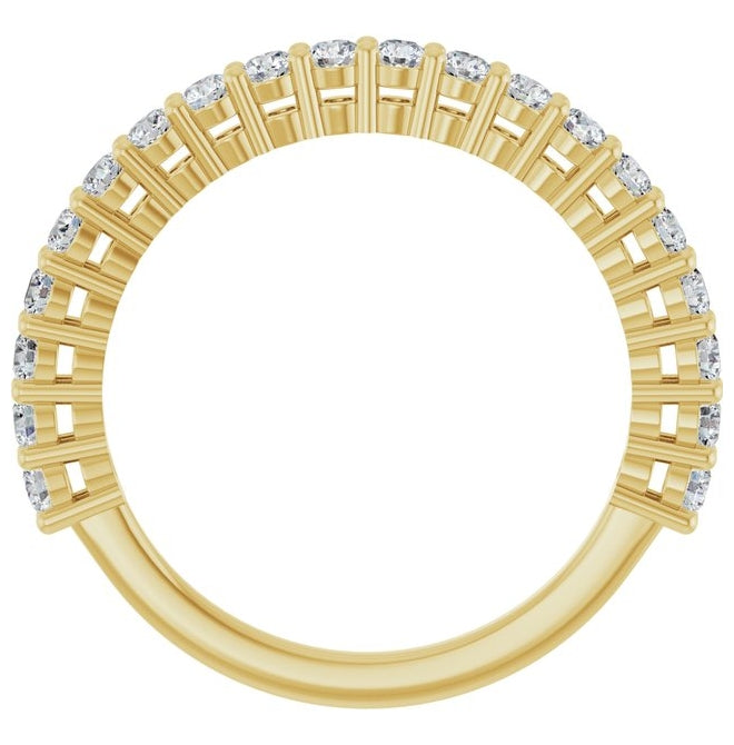 14K Yellow Or White Gold Round 2 Mm Polished 1/2 Ctw Lab-Grown Diamond Anniversary Band Size 7