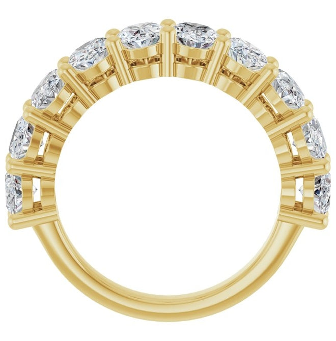 14K Yellow Or White Gold Oval 6 X 4 Mm Polished 4 Ctw Lab-Grown Diamond Anniversary Band Size 7