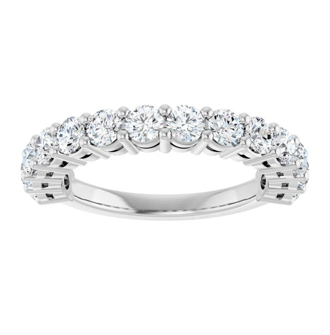 14K Yellow Or White Gold Round 3 Mm Polished 1 1/4 Ctw Lab-Grown Diamond Anniversary Band Size 7