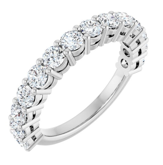 14K Yellow Or White Gold Round 3 Mm Polished 1 1/4 Ctw Lab-Grown Diamond Anniversary Band Size 7