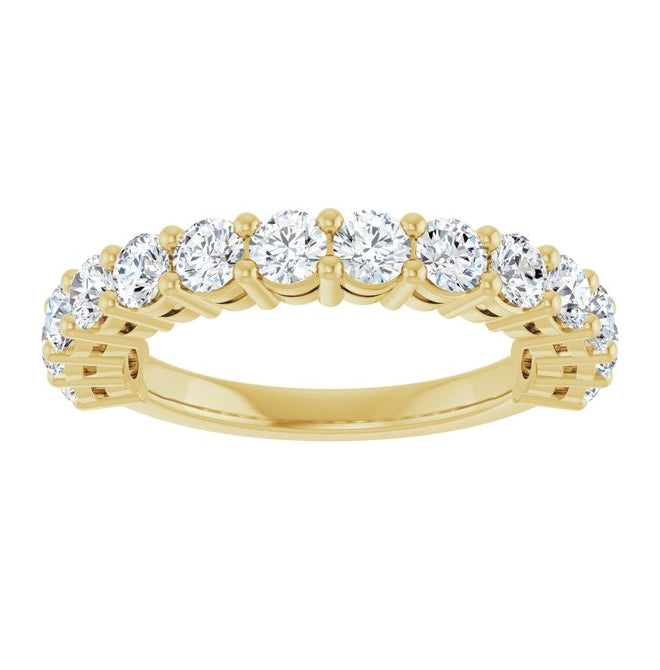 14K Yellow Or White Gold Round 3 Mm Polished 1 1/4 Ctw Lab-Grown Diamond Anniversary Band Size 7