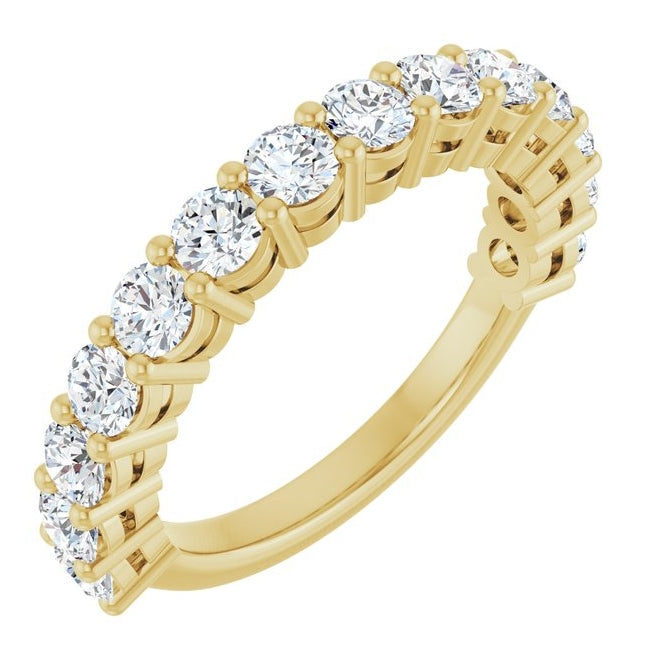 14K Yellow Or White Gold Round 3 Mm Polished 1 1/4 Ctw Lab-Grown Diamond Anniversary Band Size 7