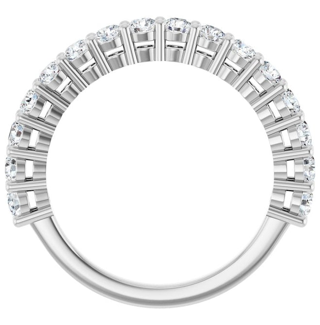 14K Yellow Or White Gold Round 2.5 Mm Polished 1 Ctw Lab-Grown Diamond Anniversary Band Size 7