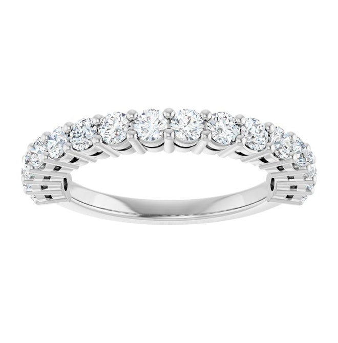 14K Yellow Or White Gold Round 2.5 Mm Polished 1 Ctw Lab-Grown Diamond Anniversary Band Size 7