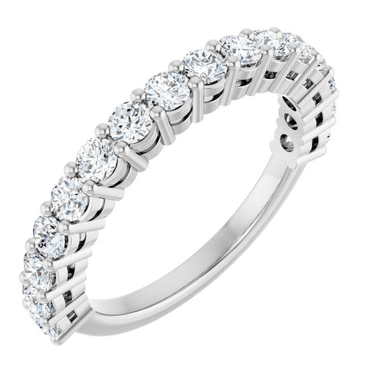 14K Yellow Or White Gold Round 2.5 Mm Polished 1 Ctw Lab-Grown Diamond Anniversary Band Size 7