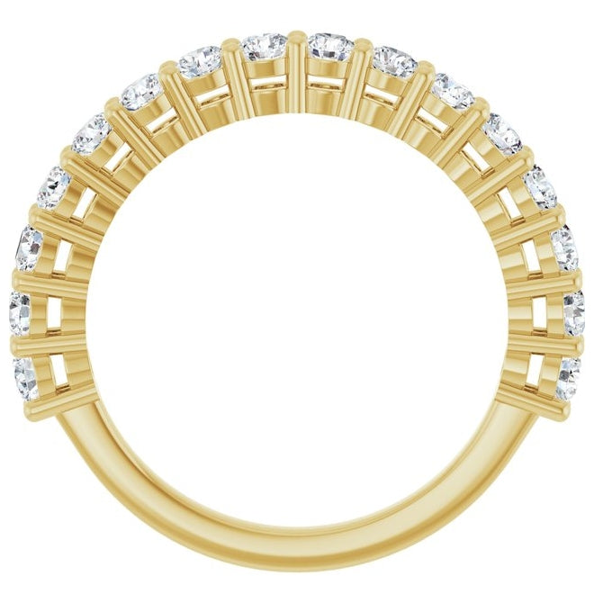 14K Yellow Or White Gold Round 2.5 Mm Polished 1 Ctw Lab-Grown Diamond Anniversary Band Size 7