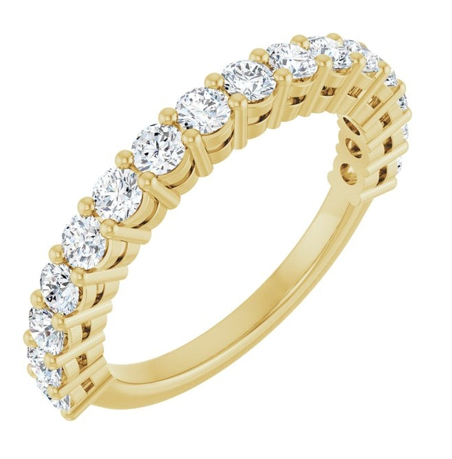 14K Yellow Or White Gold Round 2.5 Mm Polished 1 Ctw Lab-Grown Diamond Anniversary Band Size 7