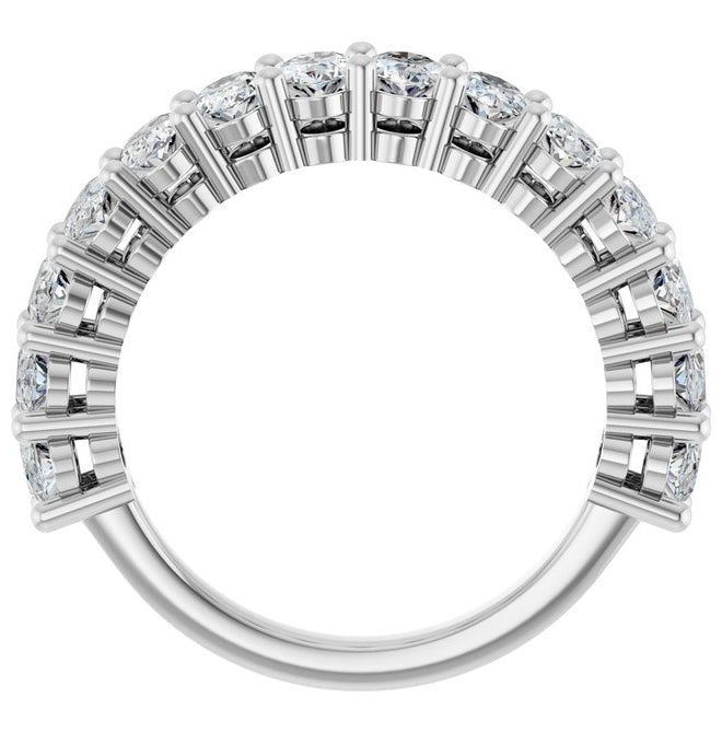 14K Yellow Or White Gold Oval 5 X 3 Mm Polished 2 3/4 Ctw Lab-Grown Diamond Anniversary Band Size 7