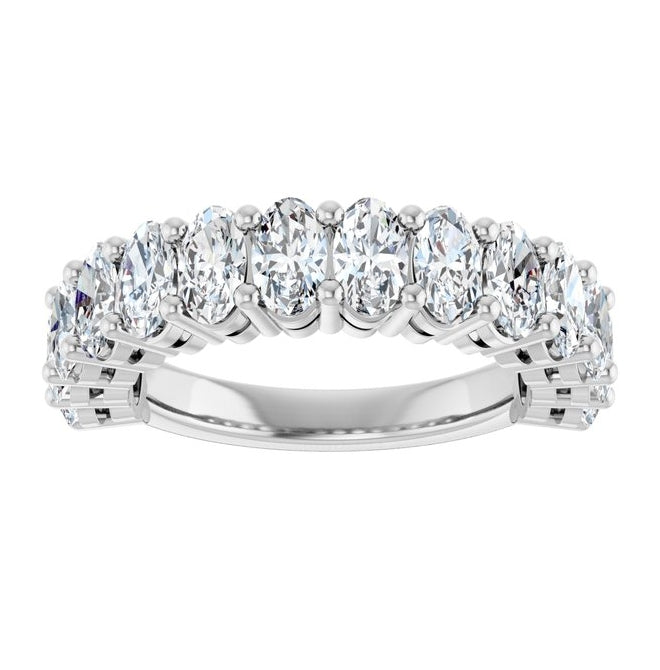 14K Yellow Or White Gold Oval 5 X 3 Mm Polished 2 3/4 Ctw Lab-Grown Diamond Anniversary Band Size 7