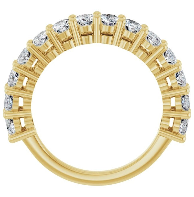 14K Yellow Or White Gold Oval 5 X 3 Mm Polished 2 3/4 Ctw Lab-Grown Diamond Anniversary Band Size 7