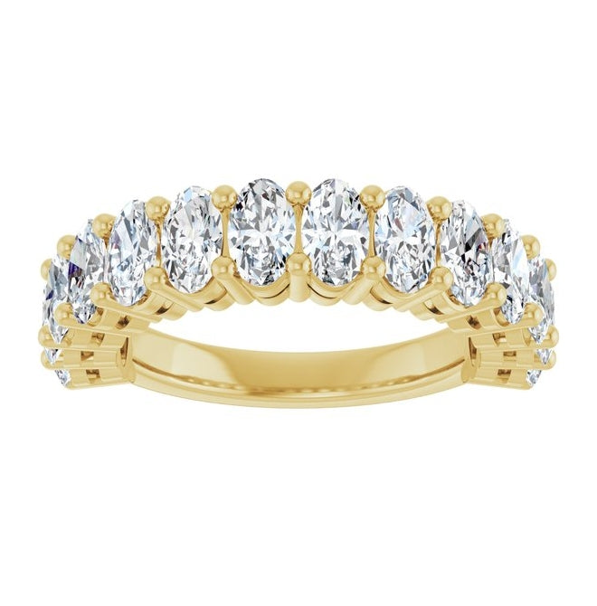14K Yellow Or White Gold Oval 5 X 3 Mm Polished 2 3/4 Ctw Lab-Grown Diamond Anniversary Band Size 7