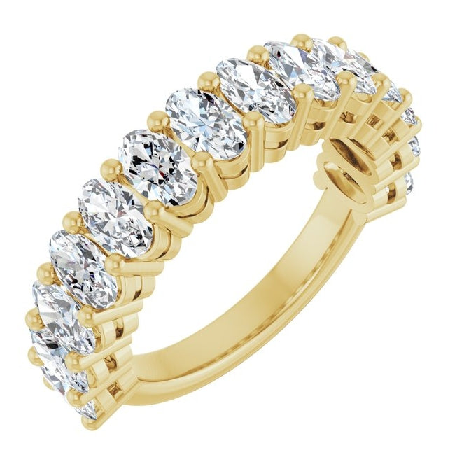 14K Yellow Or White Gold Oval 5 X 3 Mm Polished 2 3/4 Ctw Lab-Grown Diamond Anniversary Band Size 7