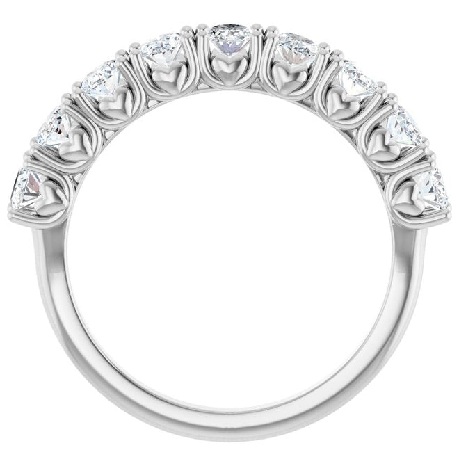 Platinum Oval 4 X 3 Mm Polished 1 3/8 Ctw Natural Diamond Anniversary Band Size 7