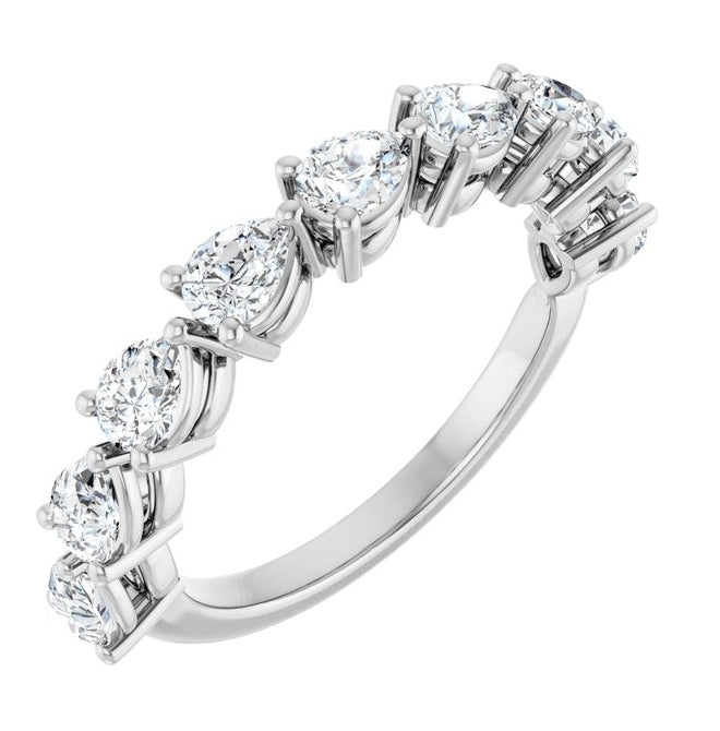 14K Yellow Or White Gold Pear 4 X 3 Mm Polished 1 1/4 Ctw Lab-Grown Diamond Anniversary Band