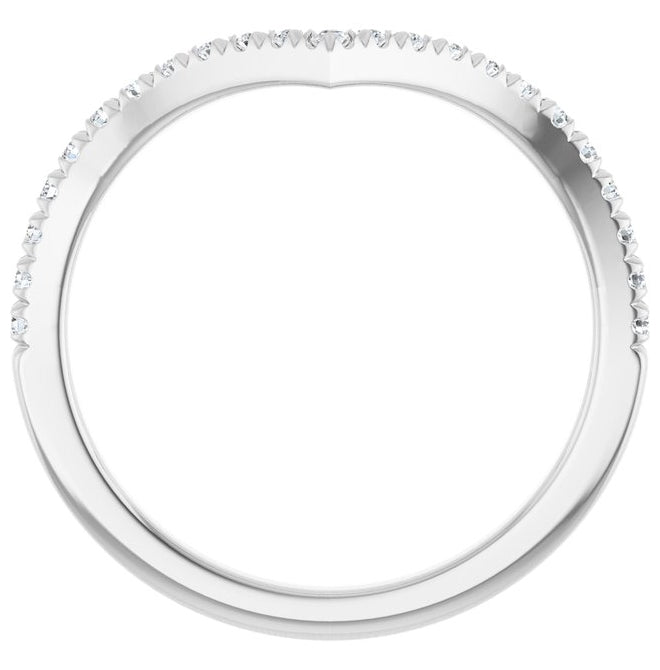 14K Yellow Or White Gold Round Polished Natural Diamond Contour Band Size 7