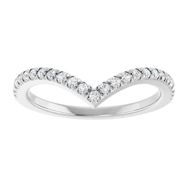 14K Yellow Or White Gold Round Polished Natural Diamond Contour Band Size 7
