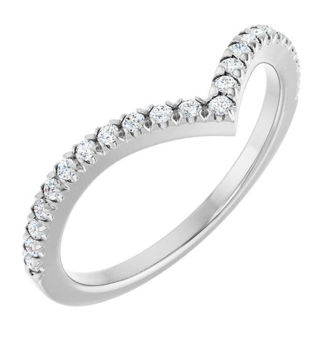 14K Yellow Or White Gold Round Polished Natural Diamond Contour Band Size 7
