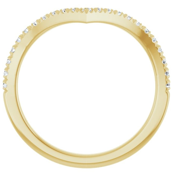 14K Yellow Or White Gold Round Polished Lab-Grown Diamond Contour Band Size 7