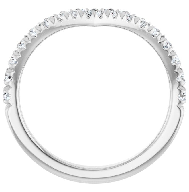 14K Yellow Or White Gold Round Polished Lab-Grown Diamond Contour Band Size 7