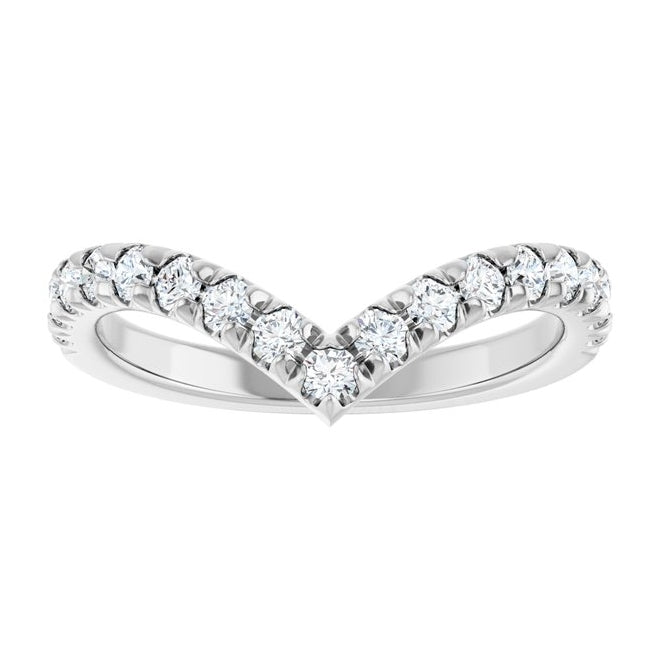 14K Yellow Or White Gold Round Polished Lab-Grown Diamond Contour Band Size 7