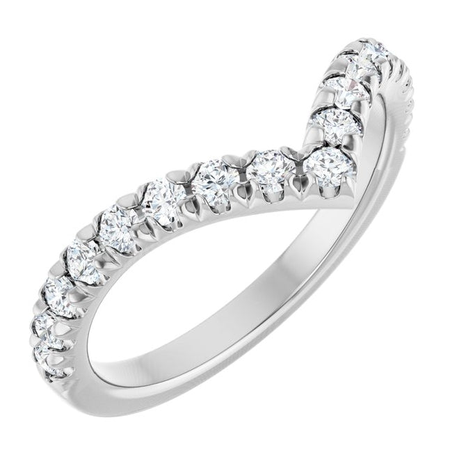 14K Yellow Or White Gold Round Polished Lab-Grown Diamond Contour Band Size 7