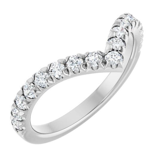 14K Yellow Or White Gold Round Polished Lab-Grown Diamond Contour Band Size 7
