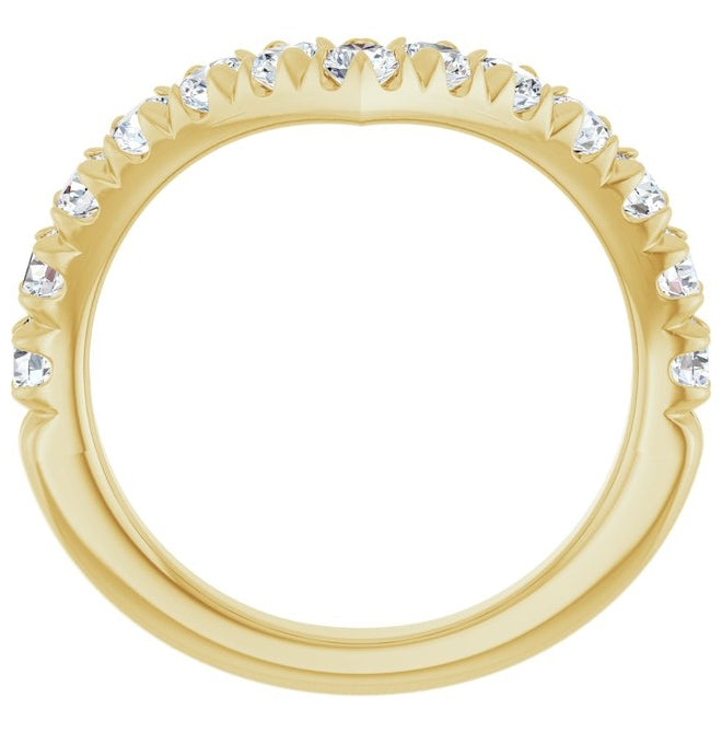 14K Yellow Or White Gold Round Polished Lab-Grown Diamond Contour Band Size 7