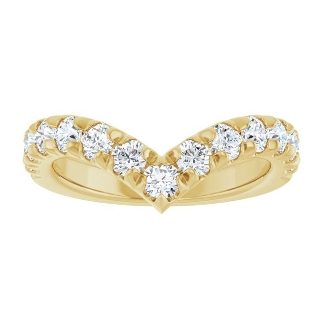 14K Yellow Or White Gold Round Polished Lab-Grown Diamond Contour Band Size 7