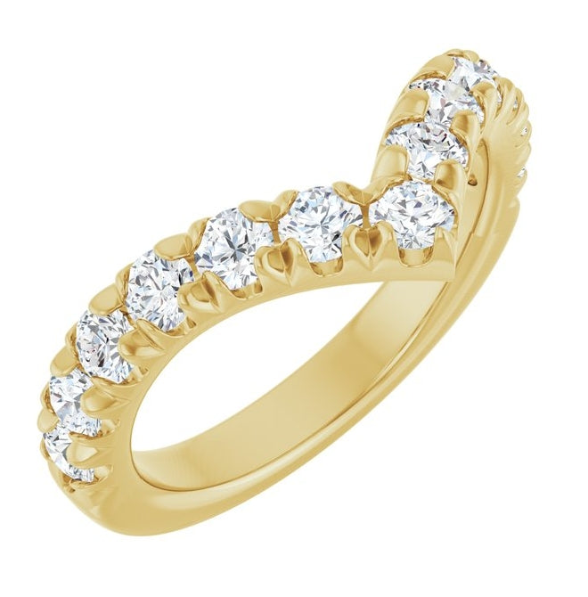 14K Yellow Or White Gold Round Polished Lab-Grown Diamond Contour Band Size 7