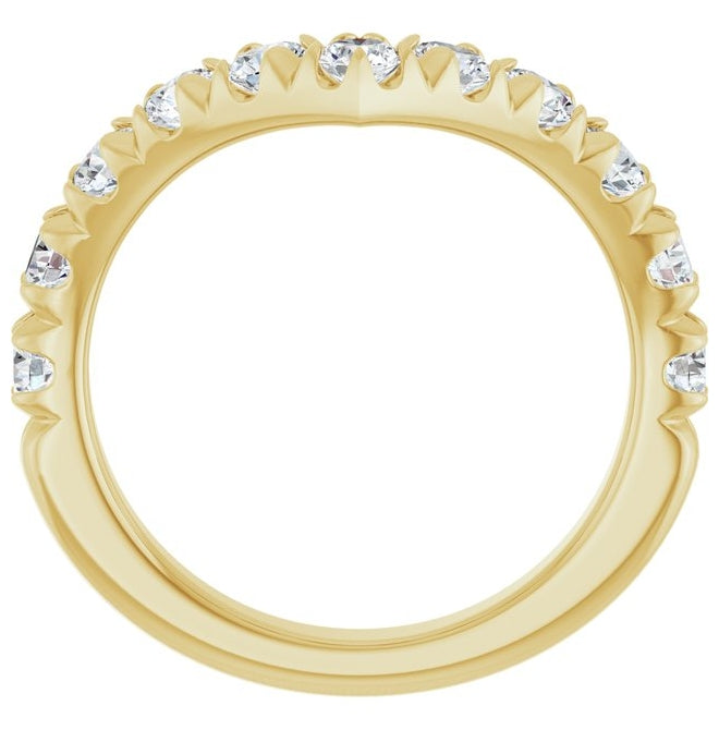 14K Yellow Or White Gold Round Polished Lab-Grown Diamond Contour Band Size 7